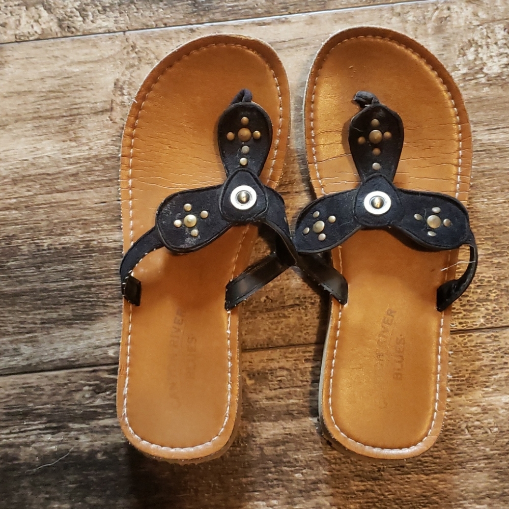 Black sandas with stud detail